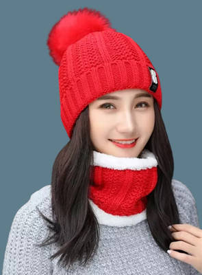 GlamSmart Self Design Skull Cap Cap(Pack of 2)