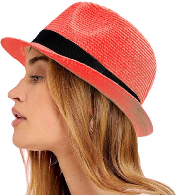 INFISPACE Fedora Hat(Red, Pack of 1)