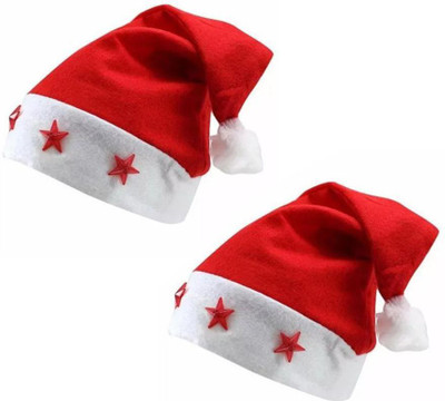 ME&YOU Solid Santa Cap Cap(Pack of 2)
