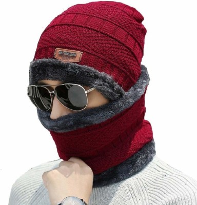 FINARO Woven Beanie Cap(Pack of 2)