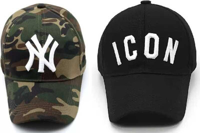 PairiT Solid, Self Design, Woven Sports/Regular Cap Cap(Pack of 2)