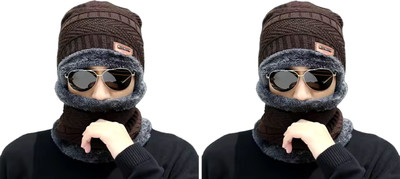 Winntressy Solid Beanie Cap(Pack of 2)