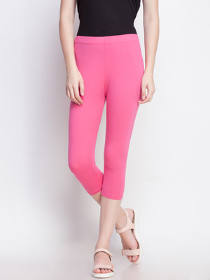 Dollar Missy Four-Way Stretchable Mid Calf Length Women Pink Capri