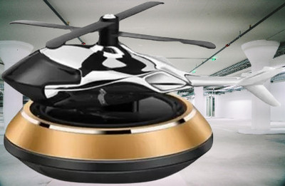 HALLOWS Helicopter Air Freshener 9 Aroma Diffuser Solar Power Car Dashboard Helicopter Air Freshener With Perfume Air Purifier(Pack of 1)