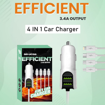 WRENS 17 W Qualcomm 3.0 Turbo Car Charger(White, With USB Cable)