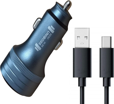 UniBoss 65 W Qualcomm Certified Turbo Car Charger(Grey, With USB Cable)