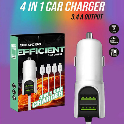 WRENS 17 W Qualcomm 3.0 Turbo Car Charger(White, With USB Cable)