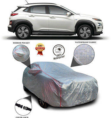 GOSHIV-car and bike accessories Car Cover For Hyundai Kona (With Mirror Pockets)(Silver)