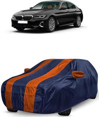 ANTOFY Car Cover For BMW 5 Series 520d Luxury Line Diesel (With Mirror Pockets)(Orange, Blue)