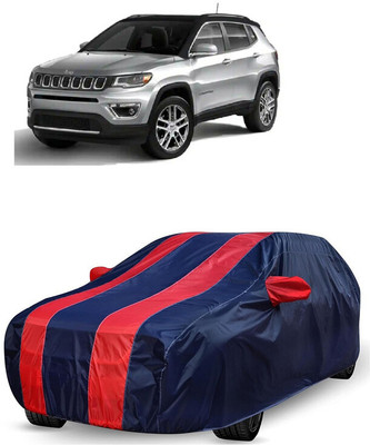 ANTOFY Car Cover For Jeep Compass 1.4 Limited Option Petrol (With Mirror Pockets)(Red, Blue)