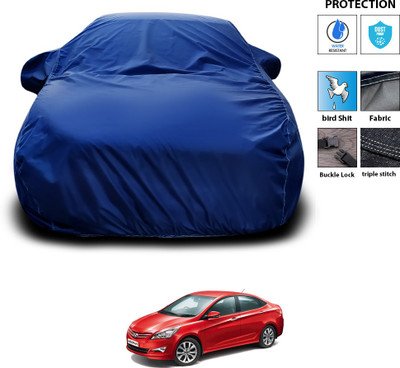 PAGORA Car Cover For Hyundai Fluidic Verna 4S (With Mirror Pockets)(Blue)