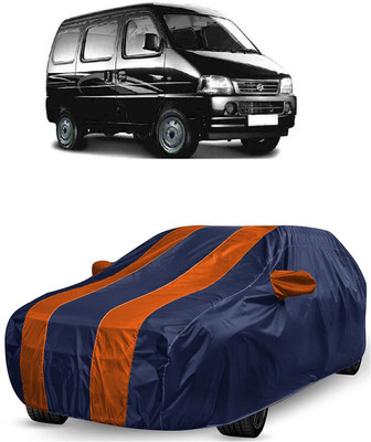 ANTOFY Car Cover For Maruti Suzuki Versa (With Mirror Pockets)(Orange, Blue)