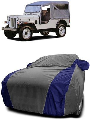 SUGASHRI Car Cover For Mahindra Commander 750 ST (With Mirror Pockets)(Grey, Blue)