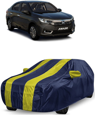 ANTOFY Car Cover For Honda Amaze (With Mirror Pockets)(Yellow, Blue)