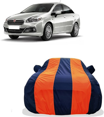 Tricway Car Cover For Fiat Linea Power Up 1.3 Dynamic Diesel (With Mirror Pockets)(Orange)