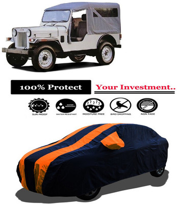 Amexride Car Cover For Mahindra Commander 750 ST (With Mirror Pockets)(Orange)