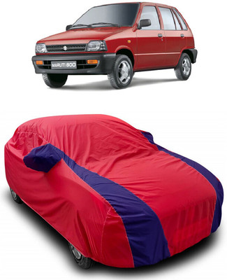 ANTOFY Car Cover For Maruti 800 AC LPG (With Mirror Pockets)(Red, Blue)
