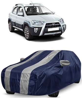 ANTOFY Car Cover For Toyota Etios Cross 1.4L GD Diesel (With Mirror Pockets)(White, Blue)