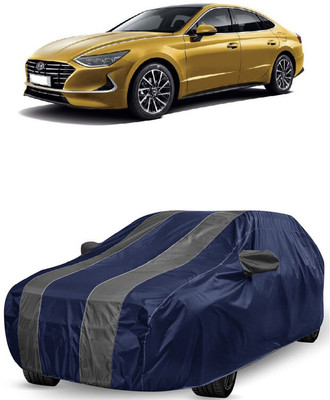 ANTOFY Car Cover For Hyundai Sonata Gold (With Mirror Pockets)(Grey, Blue)