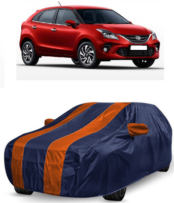 ANTOFY Car Cover For Toyota Glanza G Smart Hybrid Petrol (With Mirror Pockets)(Orange, Blue)