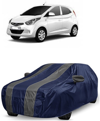 ANTOFY Car Cover For Hyundai EON 1.0 Magna Plus Option O (With Mirror Pockets)(Grey, Blue)
