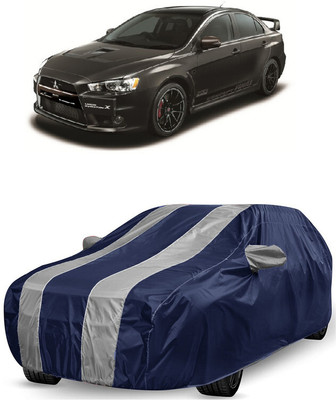 ANTOFY Car Cover For Mitsubishi Lancer Evolution (With Mirror Pockets)(White, Blue)