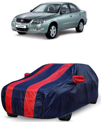 ANTOFY Car Cover For Nissan Almera Classic (With Mirror Pockets)(Red, Blue)