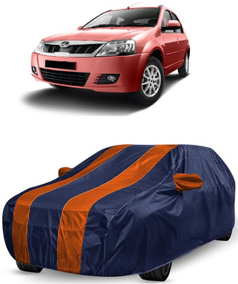 ANTOFY Car Cover For Mahindra E Verito D4 (With Mirror Pockets)(Orange, Blue)