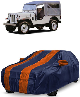 ANTOFY Car Cover For Mahindra Commander 750 ST (With Mirror Pockets)(Orange, Blue)