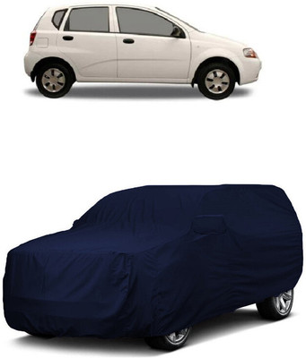 ANTOFY Car Cover For Chevrolet Aveo Uva 1.2 LS (With Mirror Pockets)(Blue)