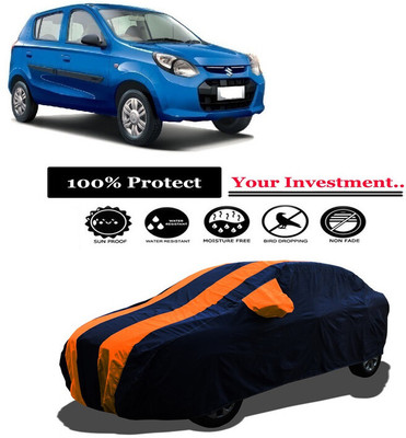 Amexride Car Cover For Maruti Suzuki Alto 800 LX (With Mirror Pockets)(Orange)