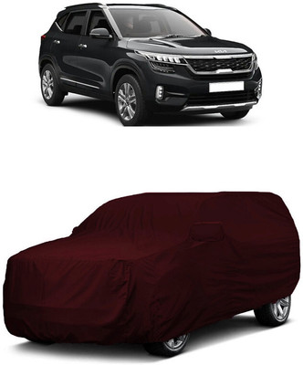 ANTOFY Car Cover For Kia Seltos HTX CVT 1.5 (With Mirror Pockets)(Maroon)