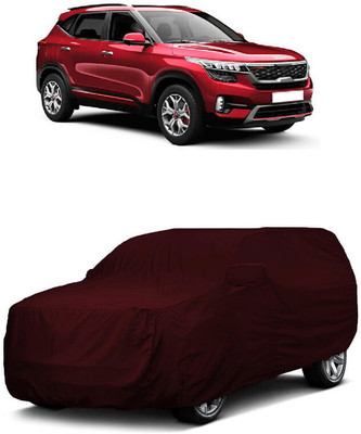 ANTOFY Car Cover For Kia Seltos HTX Plus AT 1.5 Diesel (With Mirror Pockets)(Maroon)