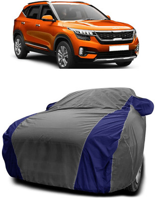Autoprime Car Cover For Kia Seltos HTX CVT 1.5 Dual Tone (With Mirror Pockets)(Grey, Blue)