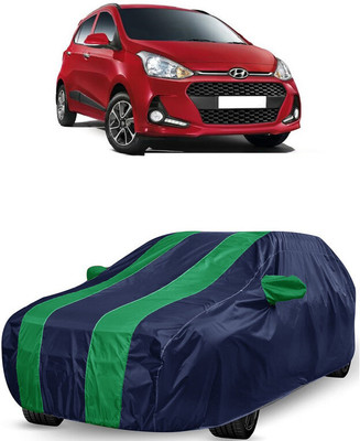 ANTOFY Car Cover For Hyundai i10 1.2L (With Mirror Pockets)(Green, Blue)