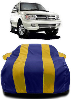 Autoprime Car Cover For Tata Safari DICOR 2.2 LX 4x2 (With Mirror Pockets)(Yellow, Blue)
