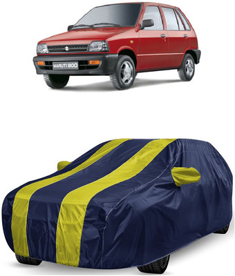 ANTOFY Car Cover For Maruti 800 AC LPG (With Mirror Pockets)(Yellow, Blue)