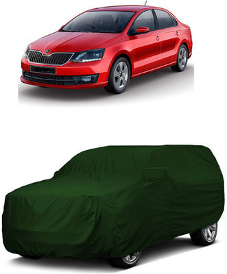 ANTOFY Car Cover For Skoda Rapid (With Mirror Pockets)(Green)