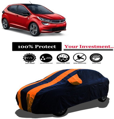 Amexride Car Cover For Tata Altroz XM Petrol (With Mirror Pockets)(Orange)