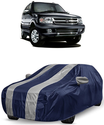 ANTOFY Car Cover For Tata Safari VTT EX (With Mirror Pockets)(White, Blue)