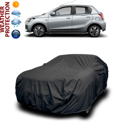 GOSHIV-car and bike accessories Car Cover For Datsun GO 1.2 (With Mirror Pockets)(Black)