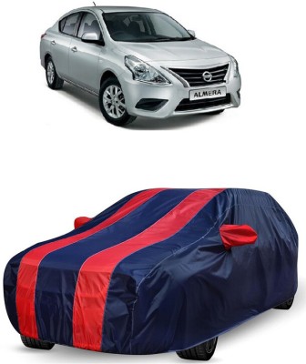 ANTOFY Car Cover For Nissan Almera 1.5 SXE (With Mirror Pockets)(Red, Blue)