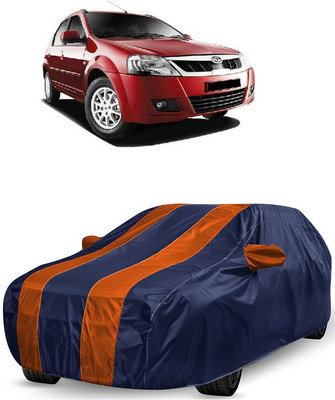 ANTOFY Car Cover For Mahindra E Verito D2 Electric (With Mirror Pockets)(Orange, Blue)