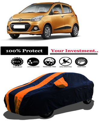 Amexride Car Cover For Hyundai i10 Sportz 1.1L LPG (With Mirror Pockets)(Orange)