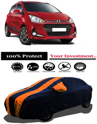 Amexride Car Cover For Hyundai i10 1.2L (With Mirror Pockets)(Orange)