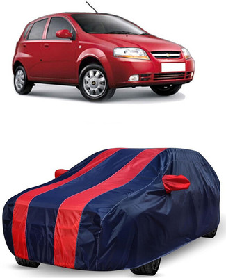 ANTOFY Car Cover For Chevrolet Uva 1.2LT (With Mirror Pockets)(Red, Blue)