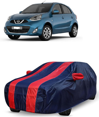 ANTOFY Car Cover For Nissan Micra XL Option D Diesel (With Mirror Pockets)(Red, Blue)