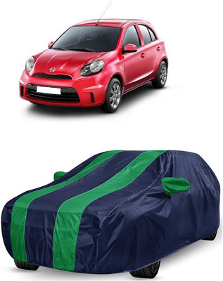 ANTOFY Car Cover For Nissan Micra Active XV (With Mirror Pockets)(Green, Blue)