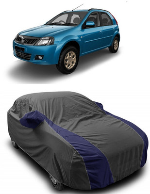 ANTOFY Car Cover For Mahindra E Verito D6 (With Mirror Pockets)(Grey, Blue)