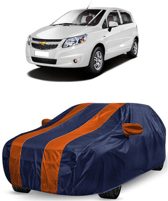 ANTOFY Car Cover For Chevrolet Sail UVA (With Mirror Pockets)(Orange, Blue)